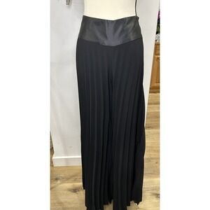 Cache Palazzo Pleated Pants Size 8 Black  Wide Leg Evening Wear‎